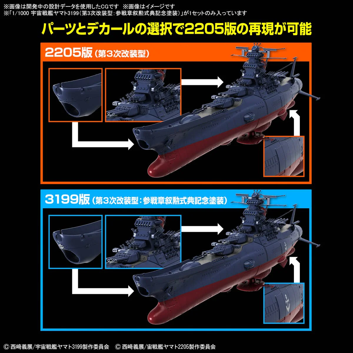 Bandai - 1/1000 Space Battleship Yamato 3199 (3rd Refurbished Version: Commemorative Paint for Participation Medal Ceremony) - Image 8