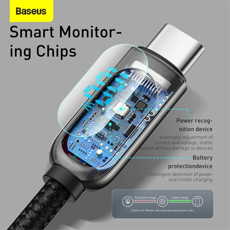 Baseus 100W PD Display Fast Charging Data Cable Type-C to Type-C  1m - Image 7