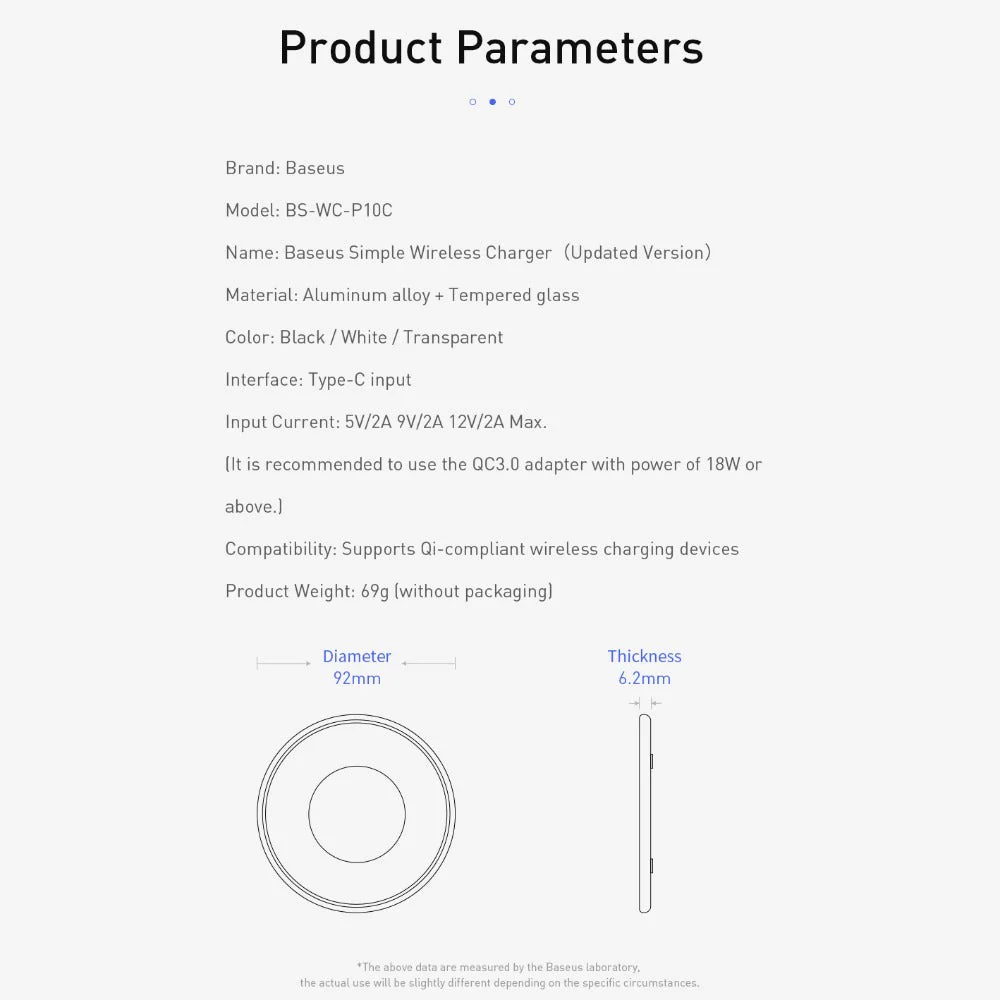 Baseus 15W Quick Charge Simple Qi Wireless Charger - Image 11