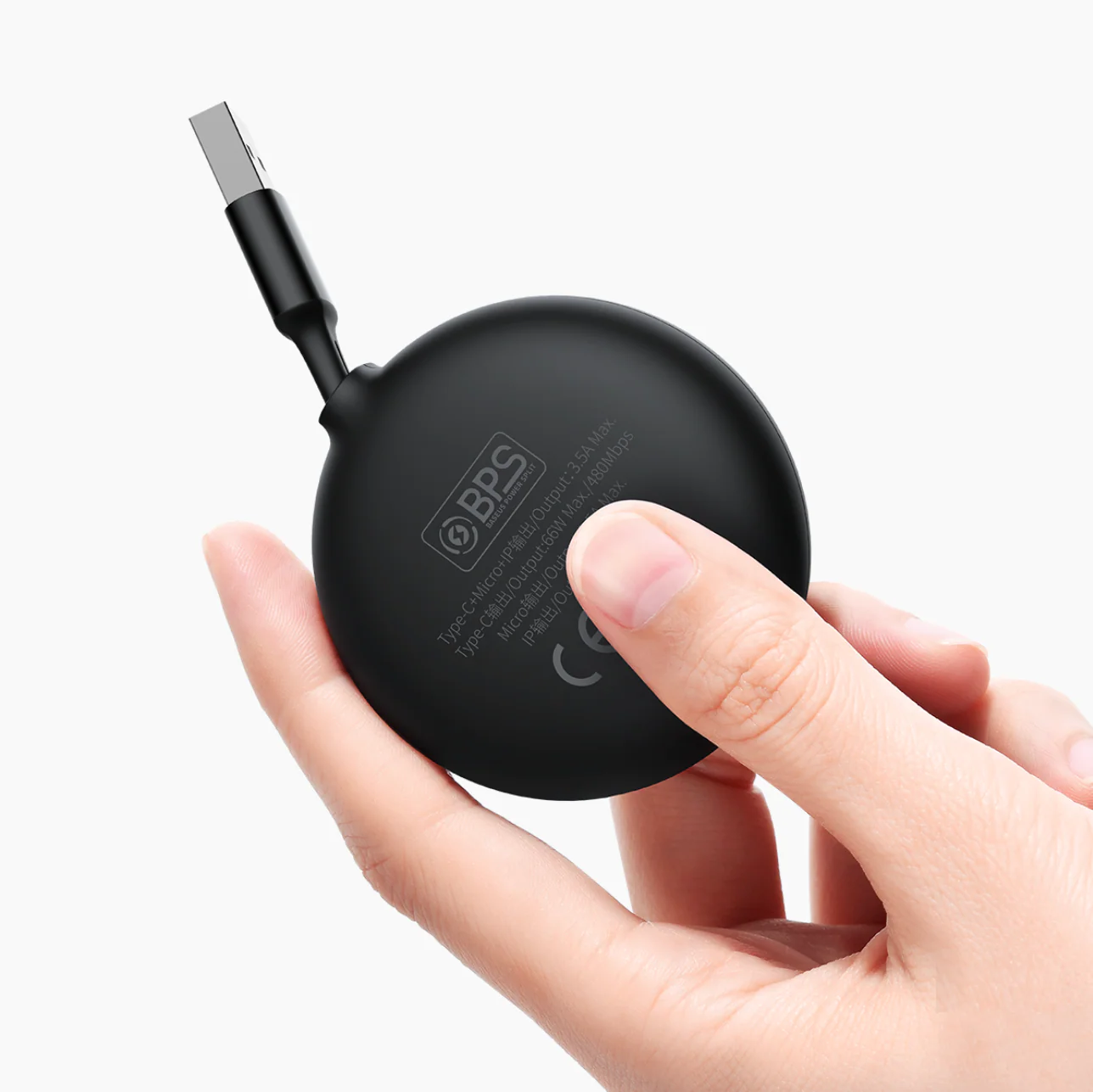 Baseus 3 in 1 Retractable 66W Type C Cable for iphone and Android - Image 3