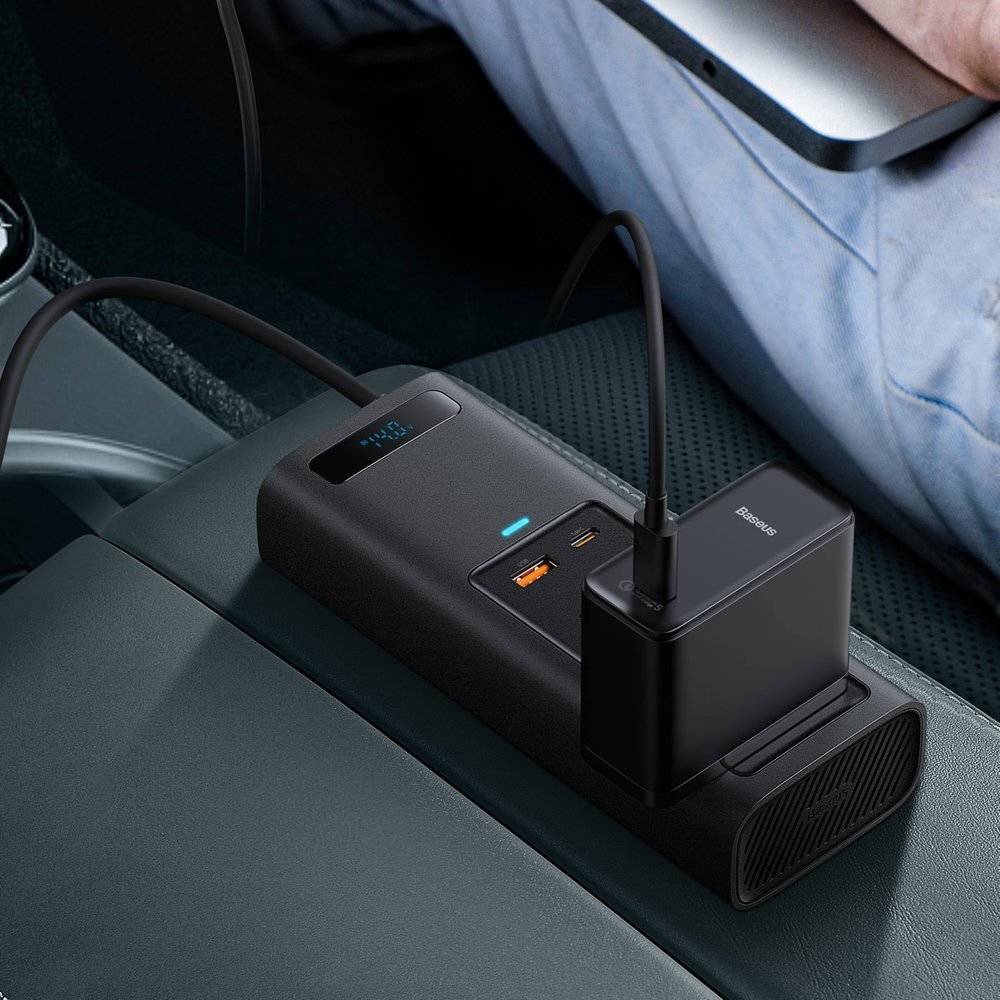 Baseus Car Inverter 150W DC 12V to AC 220V Type-C USB Charger - Image 3