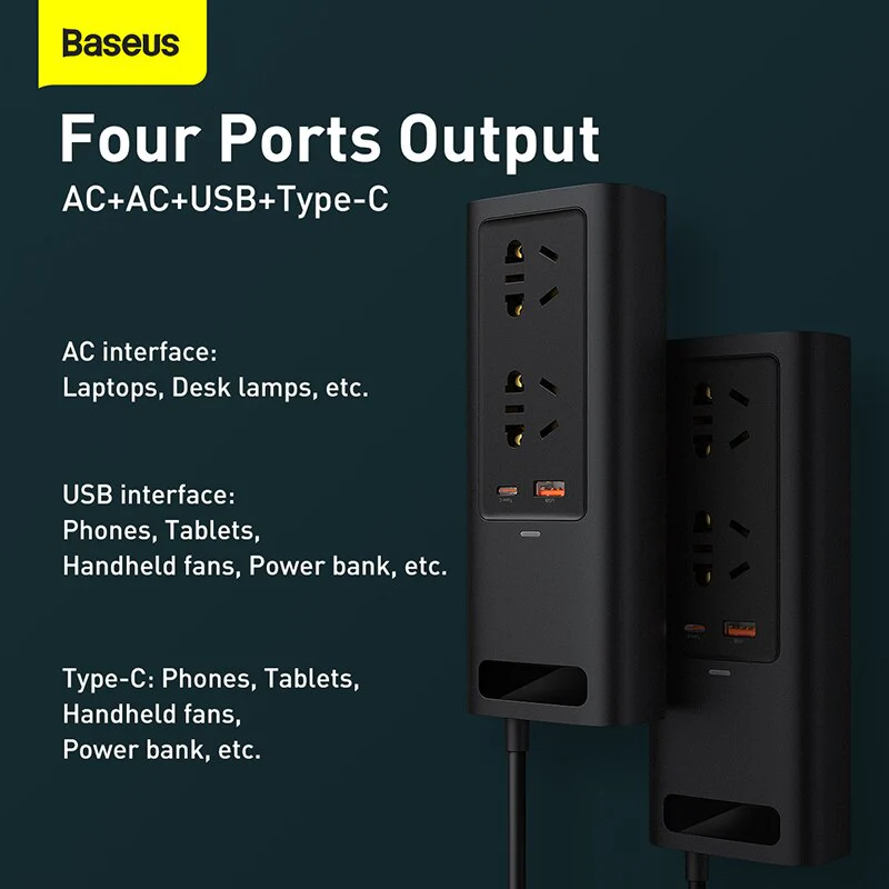Baseus Car Inverter 150W DC 12V to AC 220V Type-C USB Charger - Image 5