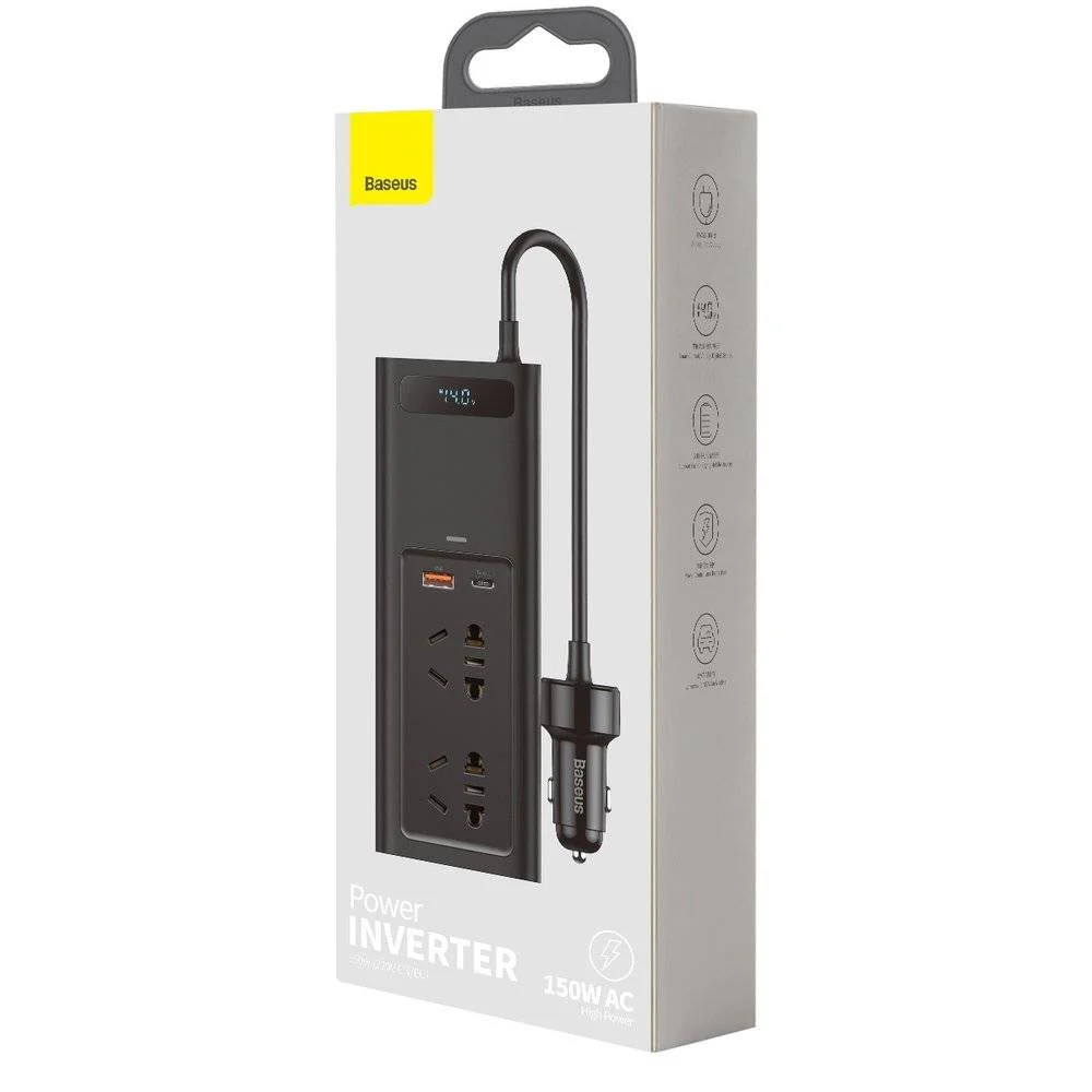 Baseus Car Inverter 150W DC 12V to AC 220V Type-C USB Charger - Image 6