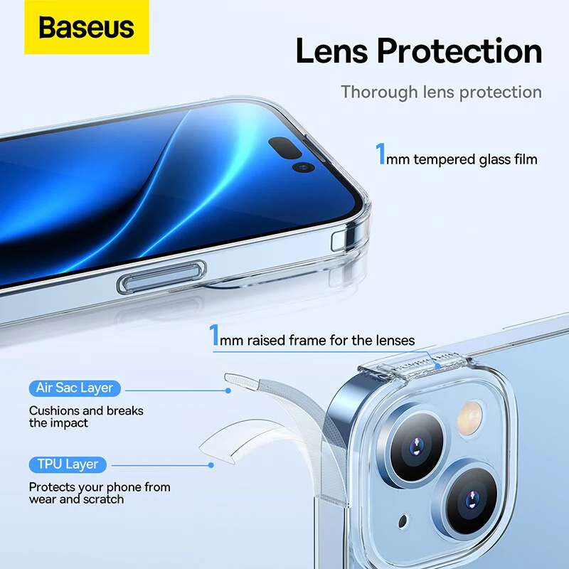Baseus Crystal Magnetic Phone Case for iPhone 14 Pro-Pro Max Transparent - Image 5