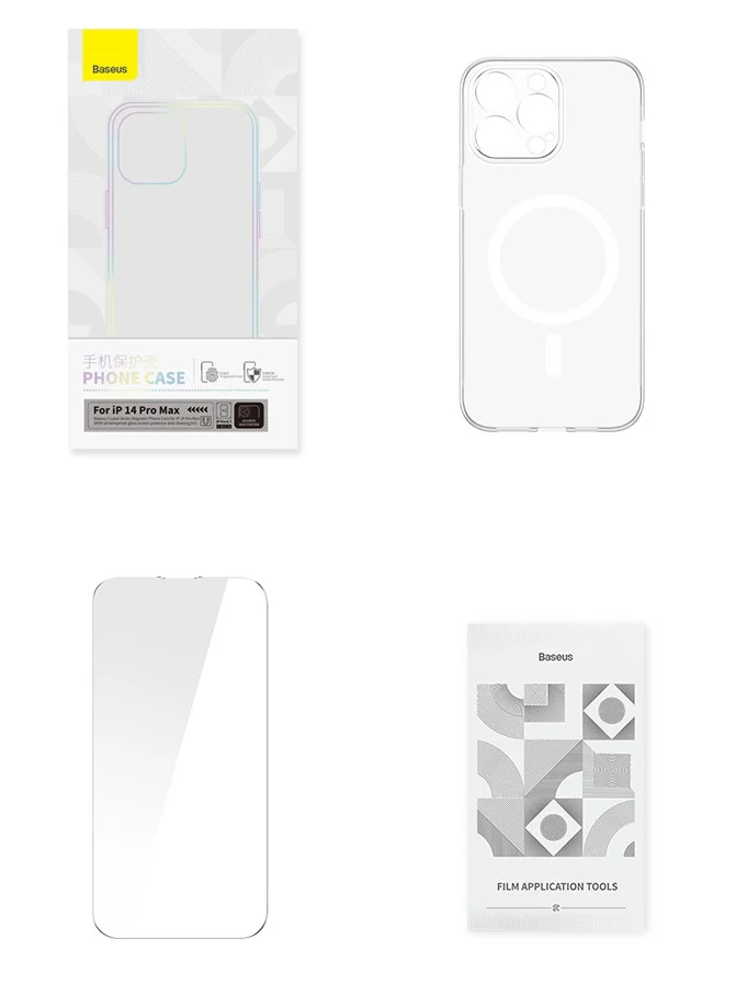 Baseus Crystal Magnetic Phone Case for iPhone 14 Pro-Pro Max Transparent - Image 7