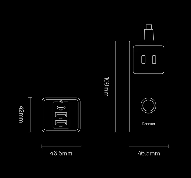 Baseus GaN3 Pro 6 Ports Power Strip 30W - Image 11