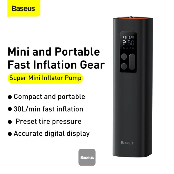 Baseus Super Mini Inflator Pump Portable Air Compressor - Image 3