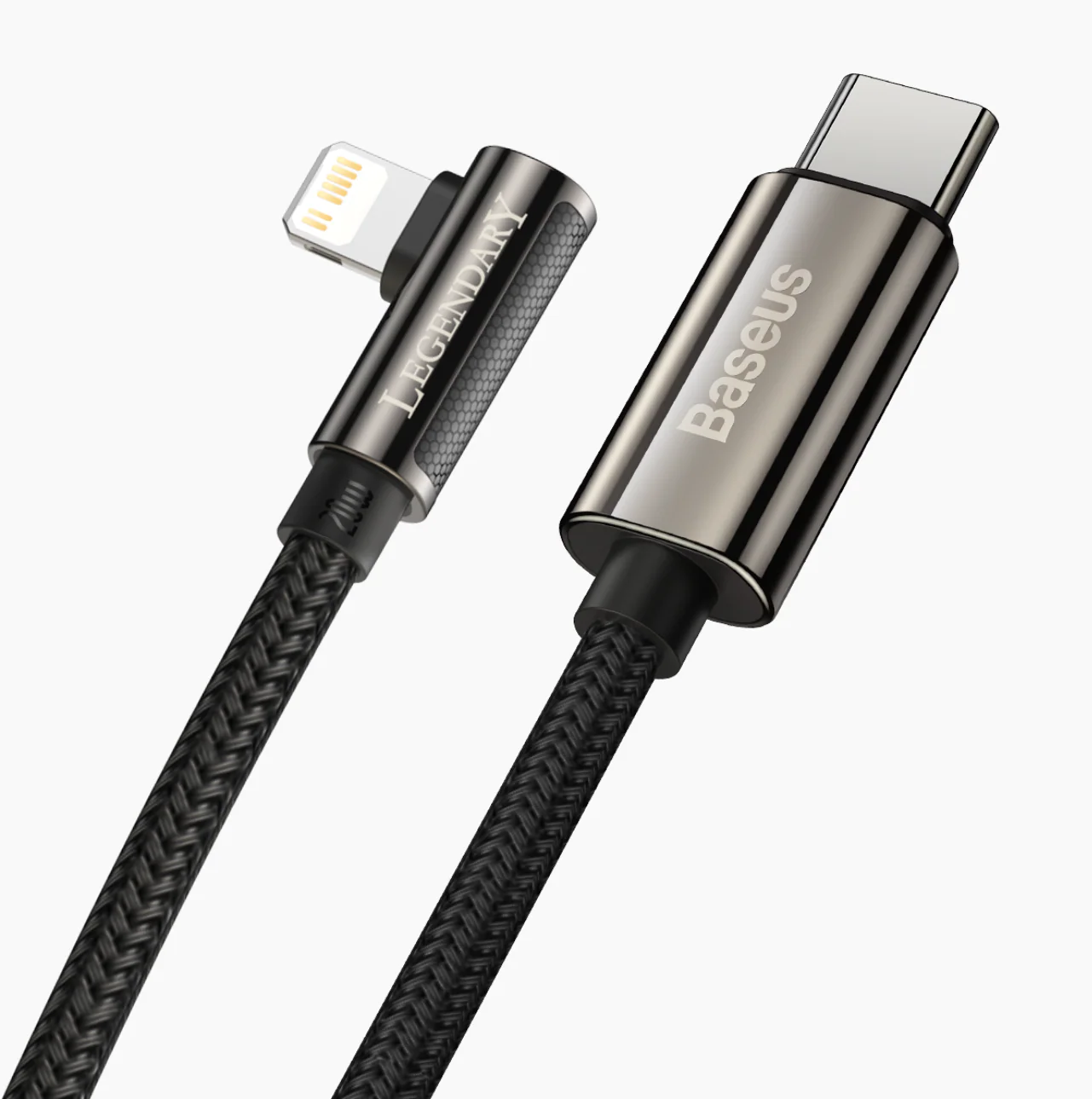 Basus PD 20W Elbow L-Shaped Type-C to Lightning Charging Cable 1m,2m - Image 3