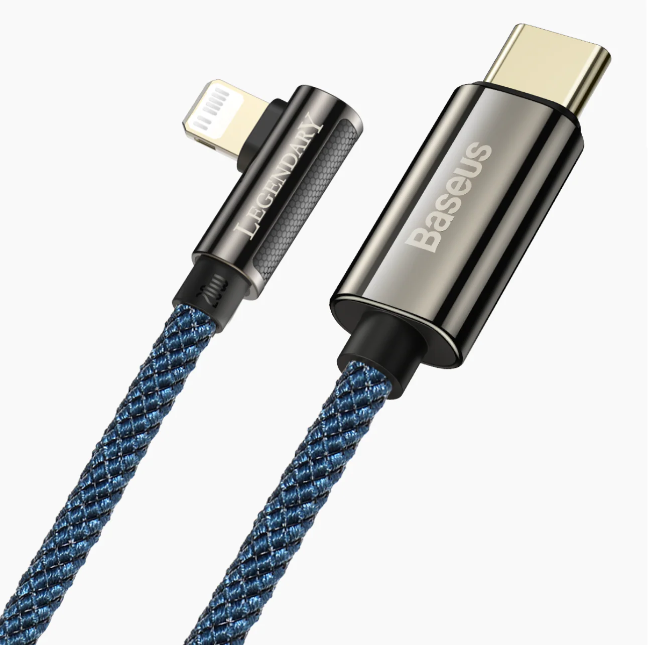 Basus PD 20W Elbow L-Shaped Type-C to Lightning Charging Cable 1m,2m - Image 6