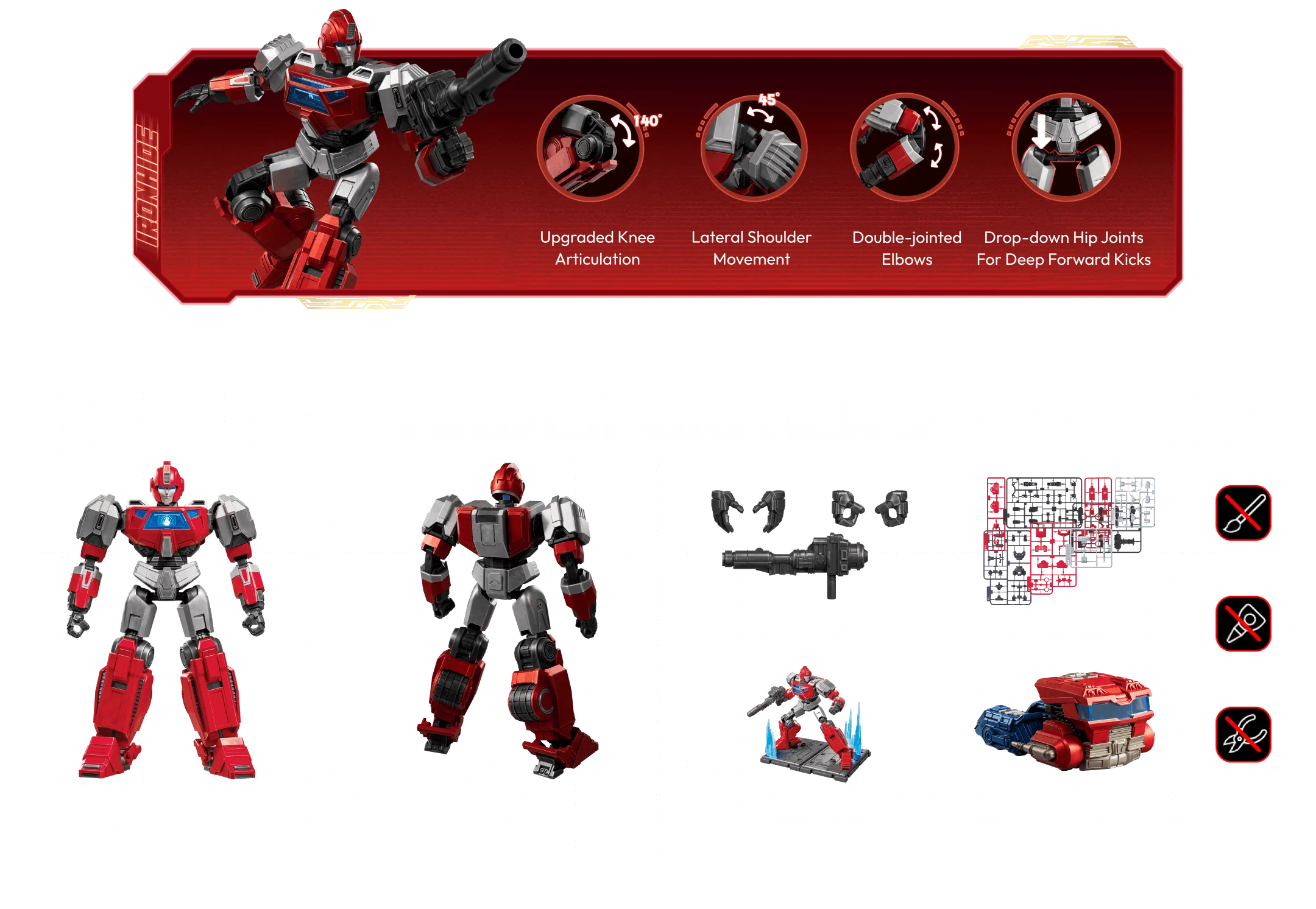 Blokees Transformers Ironhide 19 Model Kit Classic Class 19 Luminous Eyes & Chest - Image 9