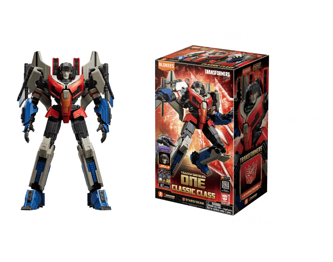 Blokees Transformers Starscream 16 Model Kit Classic Class 16 Luminous Eyes - Image 8