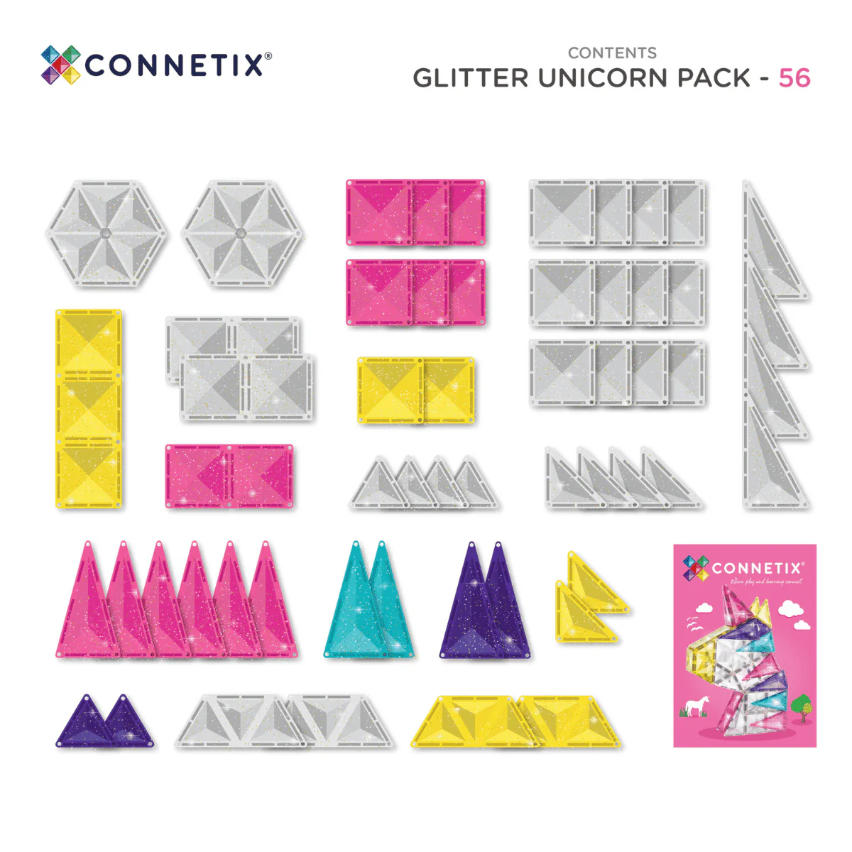 Connetix - Glitter Unicorn Pack 56 pc - Image 9