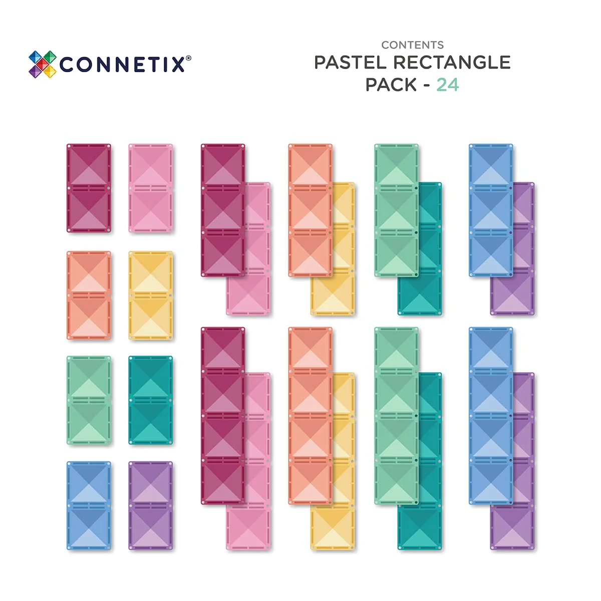 Connetix - Pastel Rectangle Pack 24 pc - Image 8