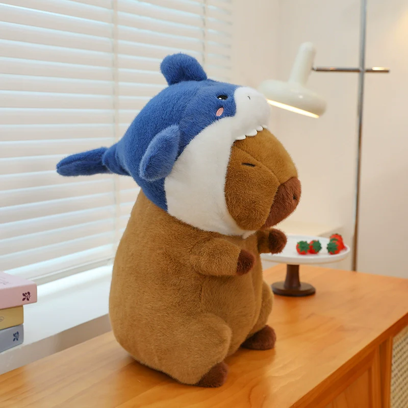 Cuddly Capybara Shark Hat Plush - 35CM - Image 4