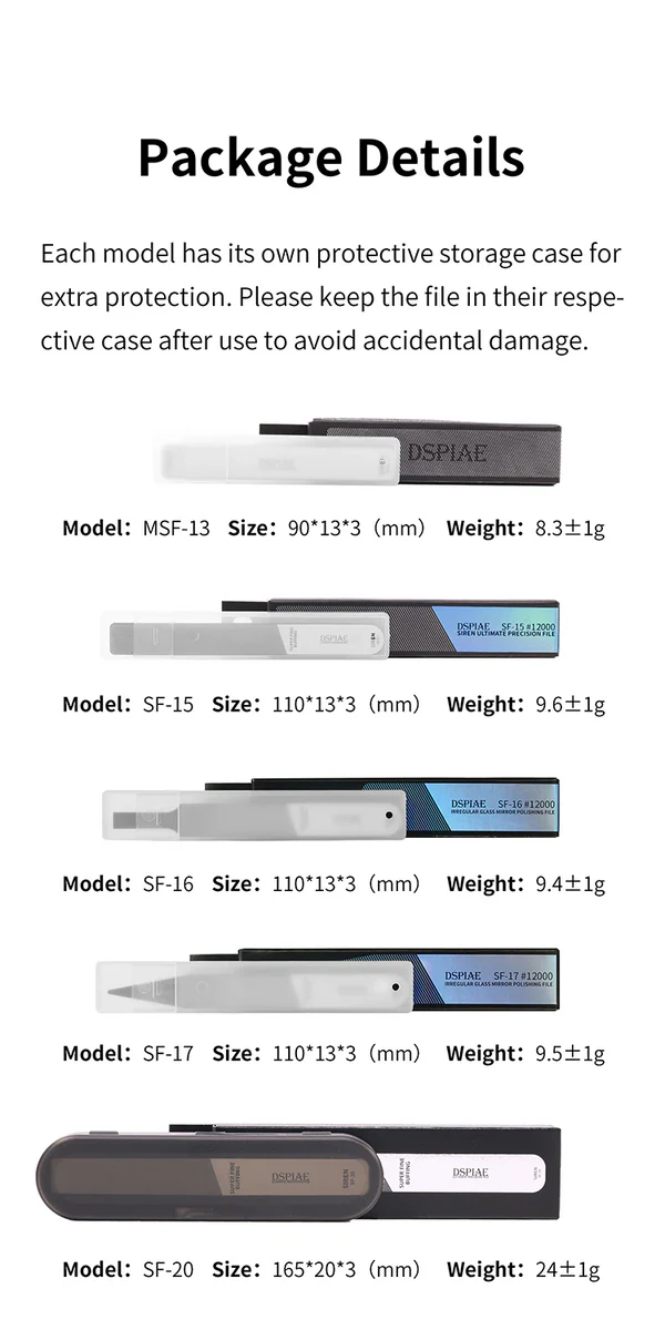 DSPIAE MSF/SF Siren Ultimate Precision Polishing File For Models 10000-12000 Grit - Image 2