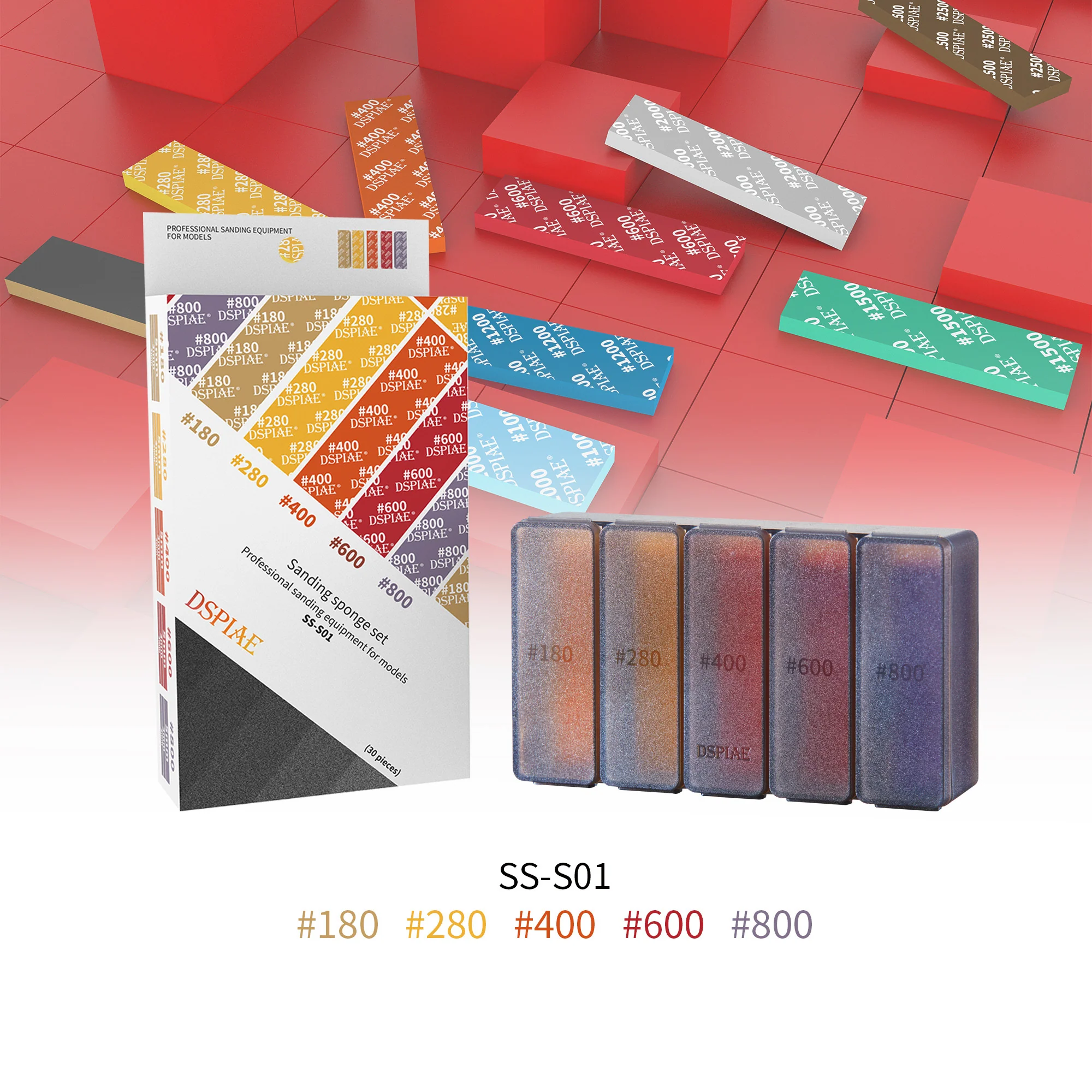DSPIAE SS-S01/02 Sanding Sponge Set 30pcs #180~#2500 - Image 2