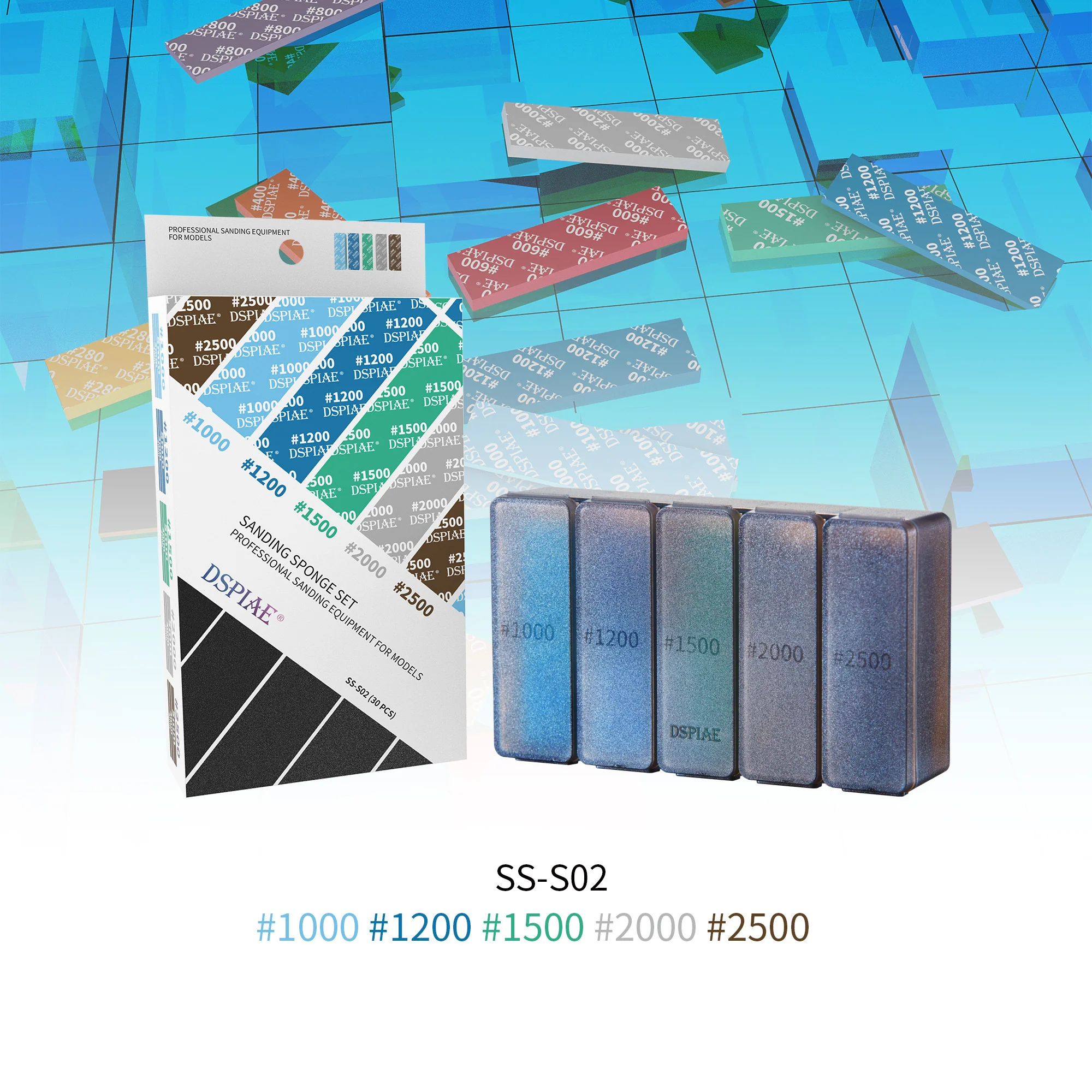 DSPIAE SS-S01/02 Sanding Sponge Set 30pcs #180~#2500 - Image 3