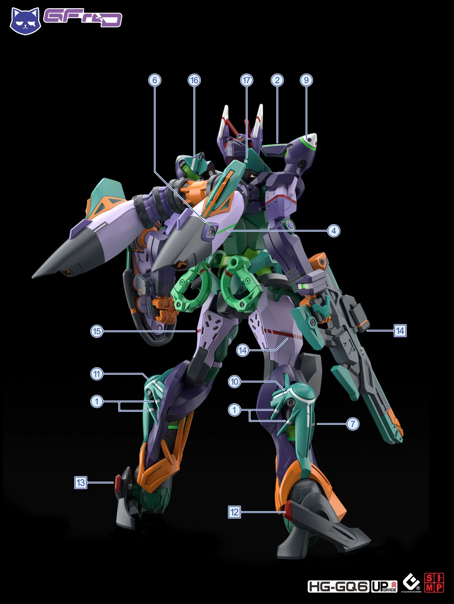 EVO Decal - HG 1/144 GQuuuuuuX GFreD - Fluorescent - Image 4