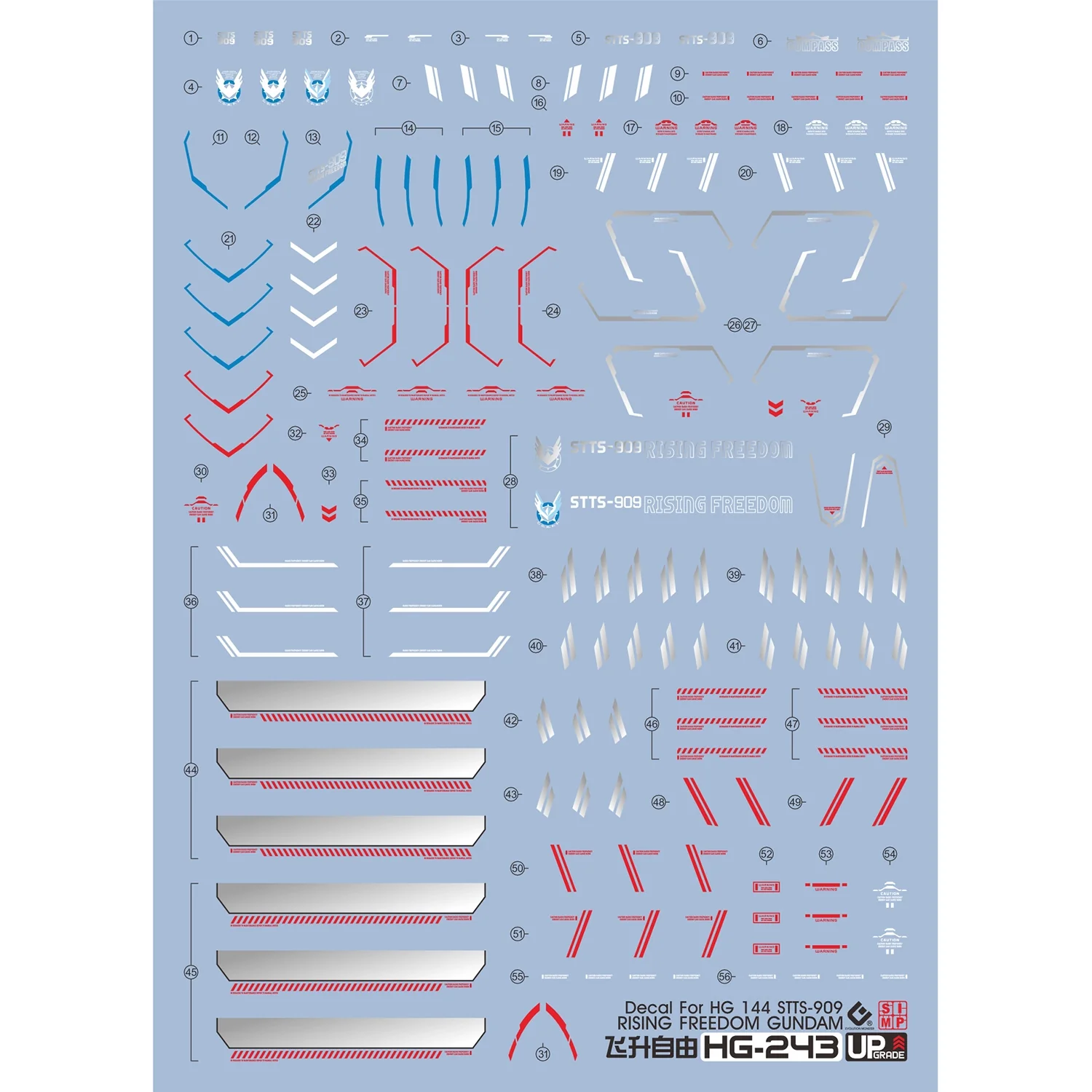EVO Decal - HG 1/144 Gundam Rising Freedom - Fluorescent - Image 2
