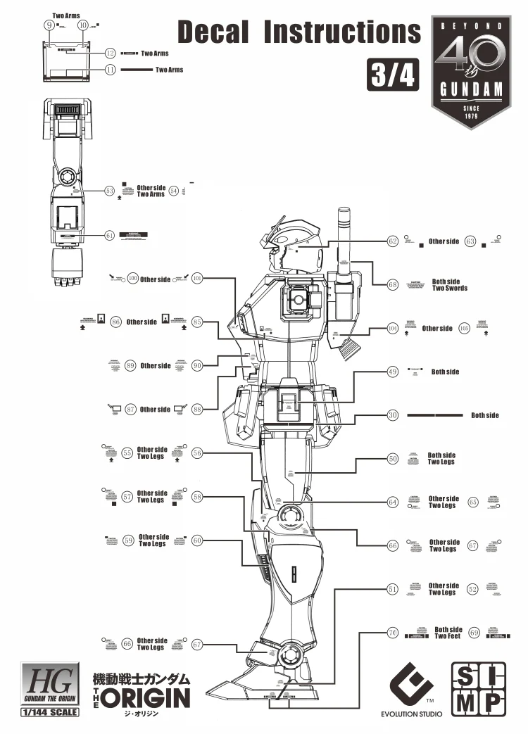 EVO Decal - HG 1/144 RX-78-2 - Cucuruz Doan‘s Island - Fluorescent - Image 5