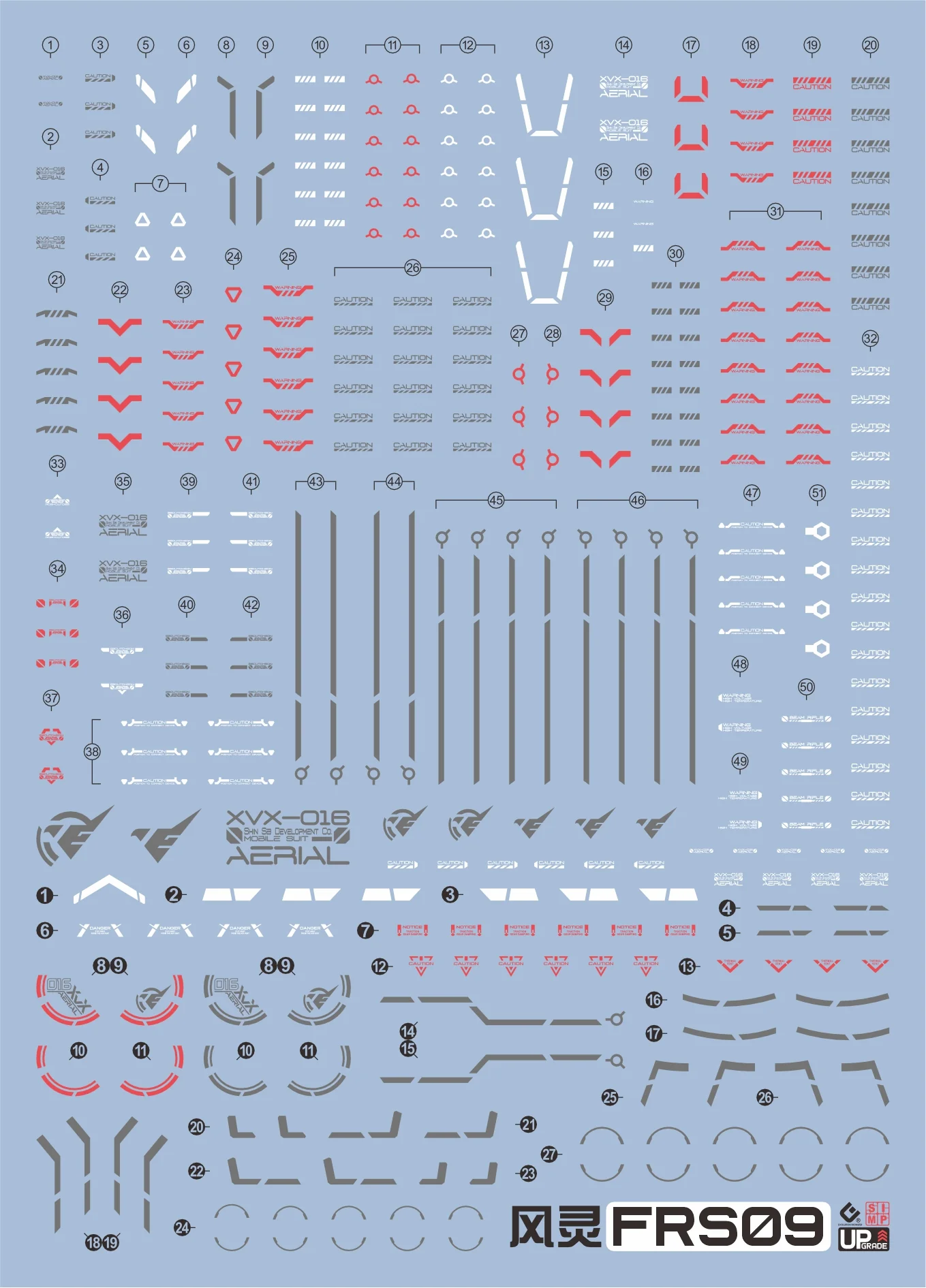 EVO Decal - 1/100 Full Mechanics  Gundam Aerial - Fluorescent - Image 2