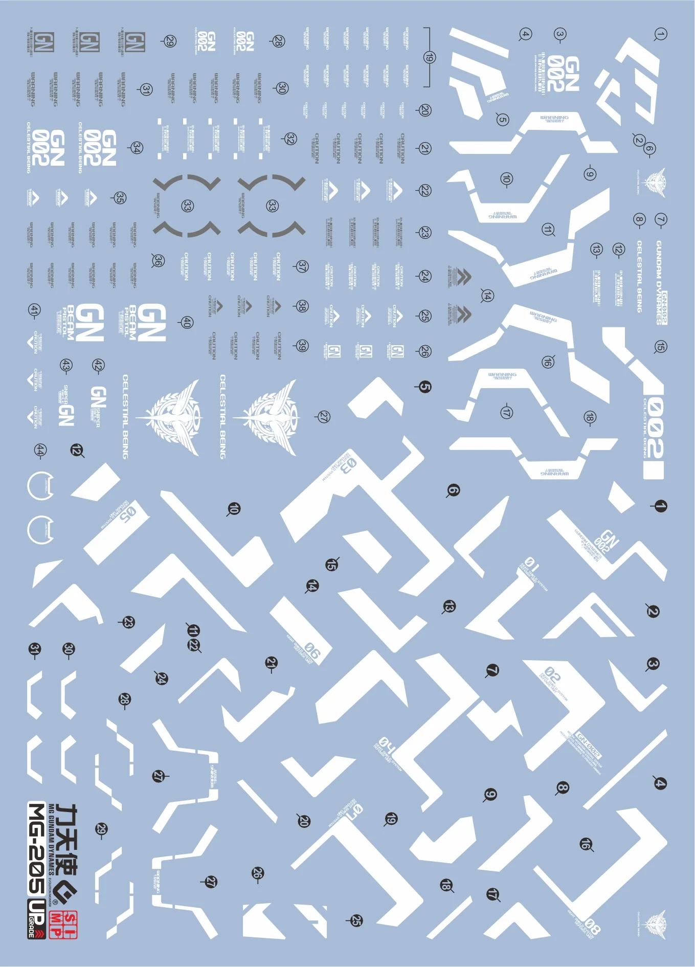 EVO Decal - MG 1/100 Gundam Dyunames - Fluorescent - Image 2