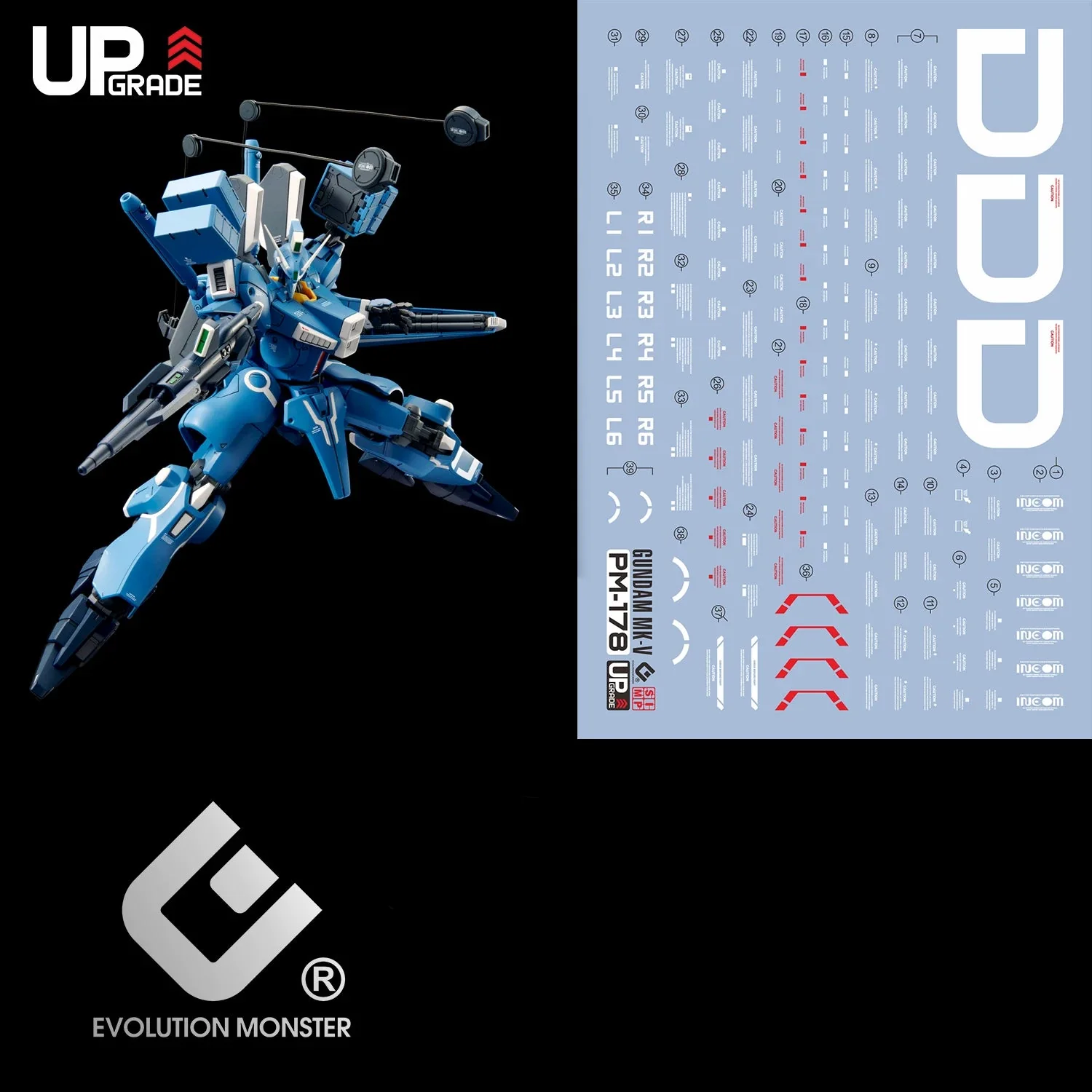 EVO Decal - MG 1/100 Gundam MK-V - Fluorescent
