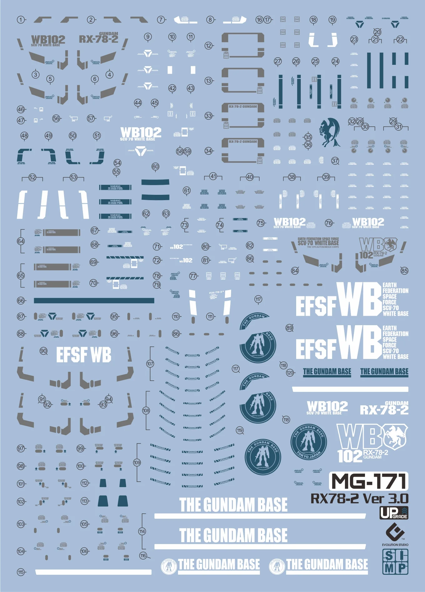 EVO Decal - MG RX78-2 Ver.3.0 - Fluorescent - Image 4