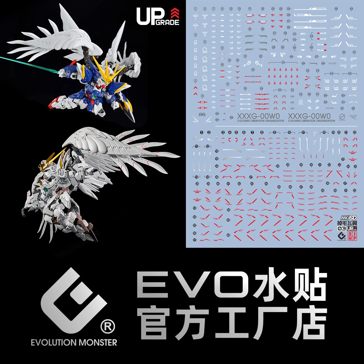 EVO Decal - MGSD03 - Wing Gundam- Q - Fluorescent - Image 2