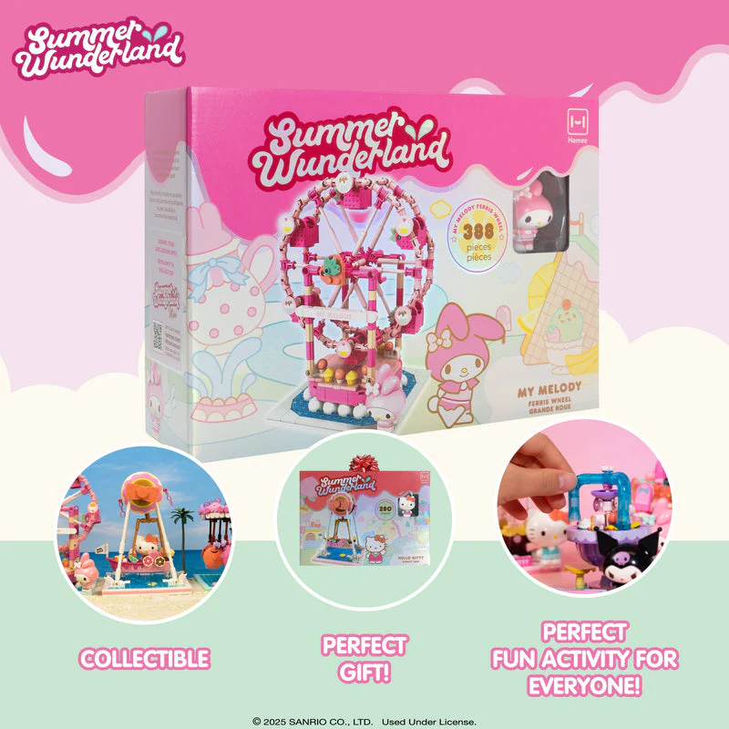 Hello Kitty - My Melody Summer Wunderland Theme Park Ferris Wheel Building Blocks - Image 4