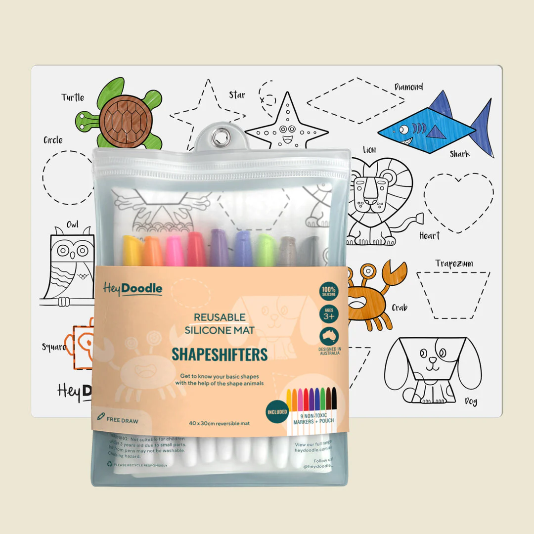 HeyDoodle - ShapeShifters Classic Colouring & Doodle Mat