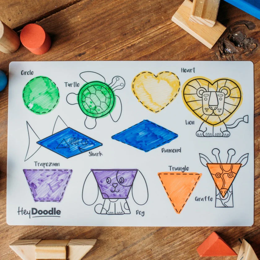 HeyDoodle - ShapeShifters Mini Colouring & Doodle Mat - Image 4