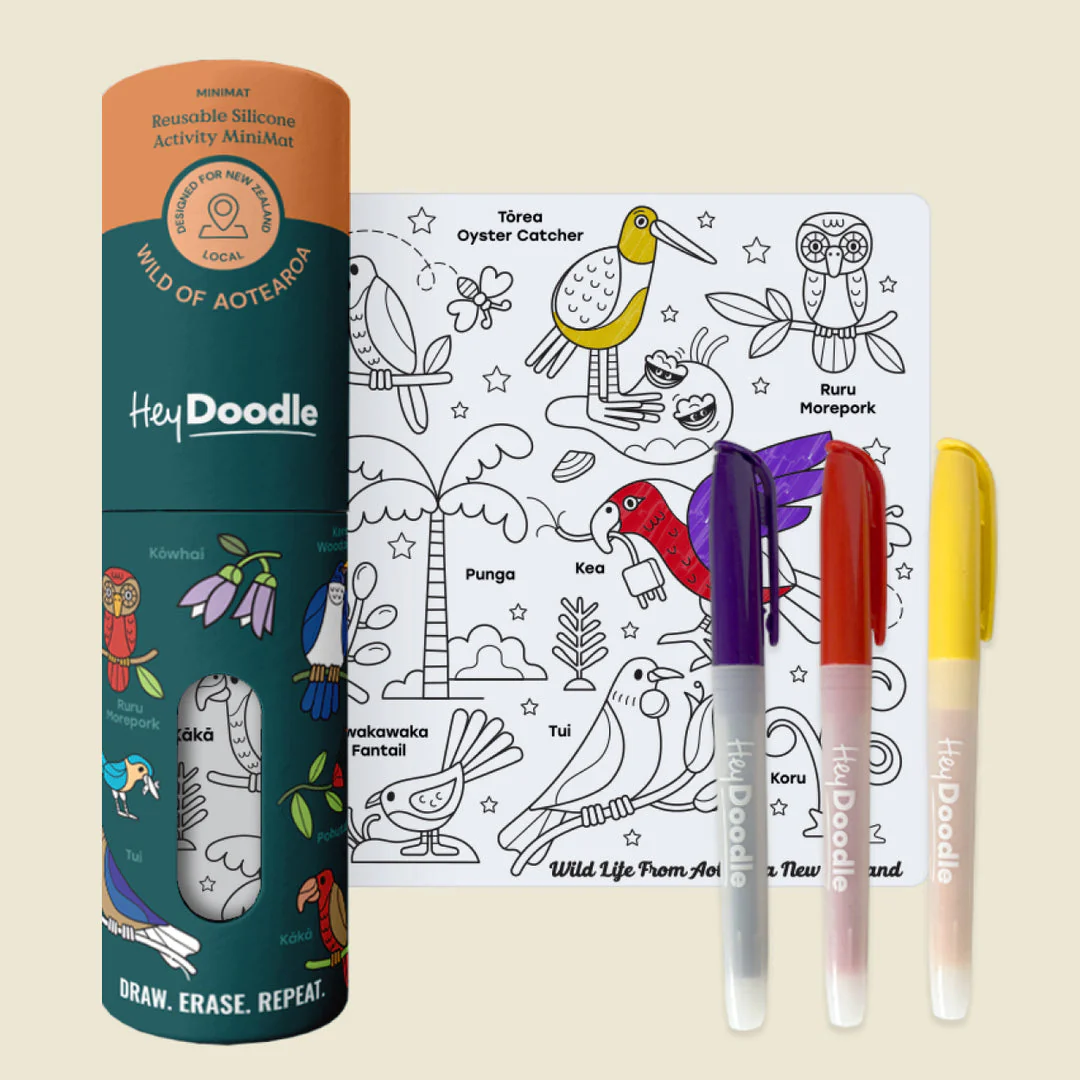 HeyDoodle - Wild of Aotearoa Mini Colouring & Doodle Mat