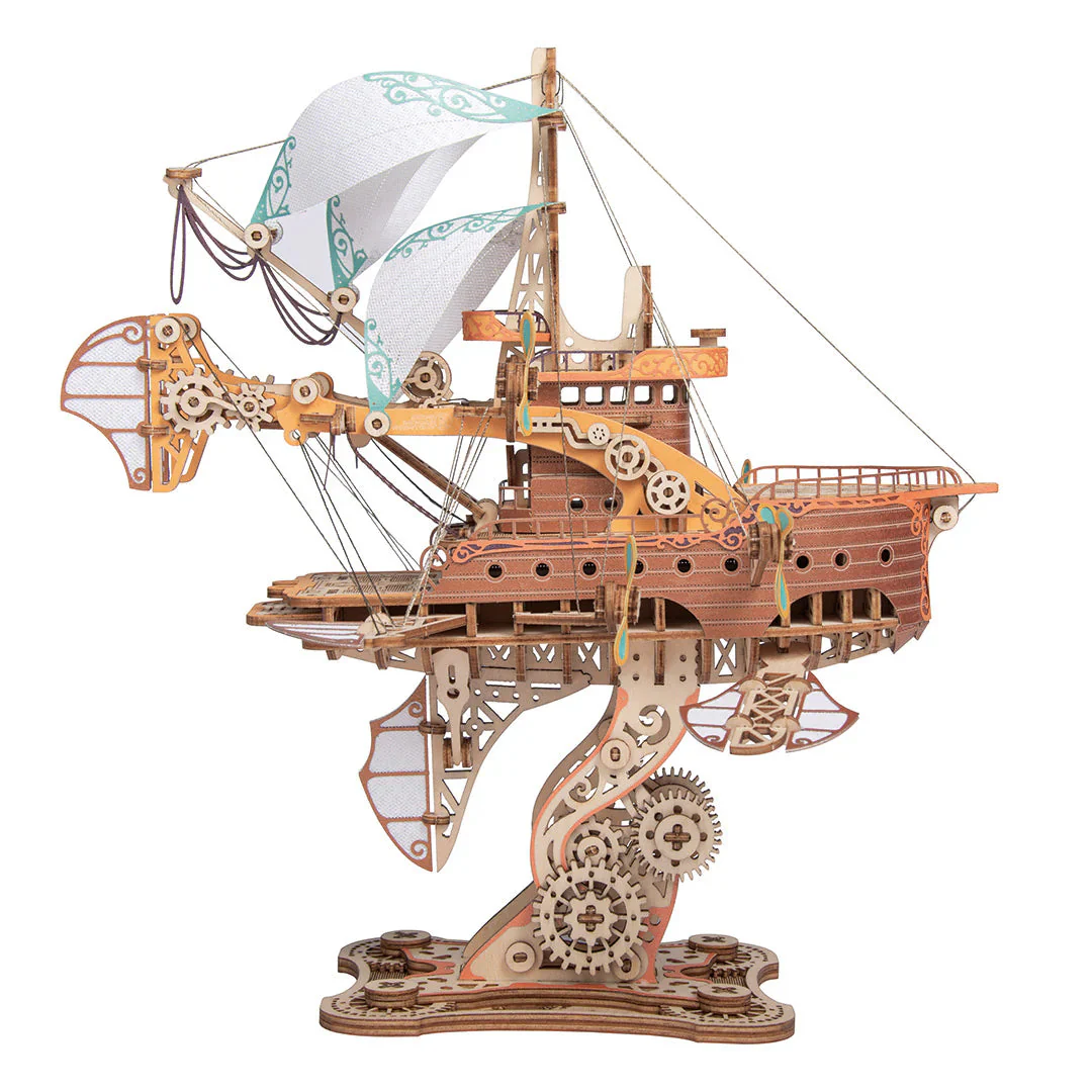 HowCat Masterpiece Fantasy Airships 3d Wooden Puzzle