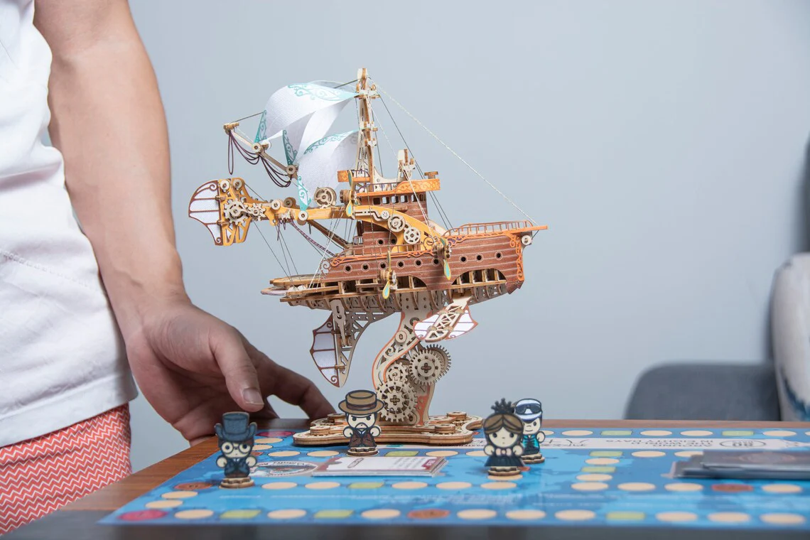 HowCat Masterpiece Fantasy Airships 3d Wooden Puzzle - Image 7