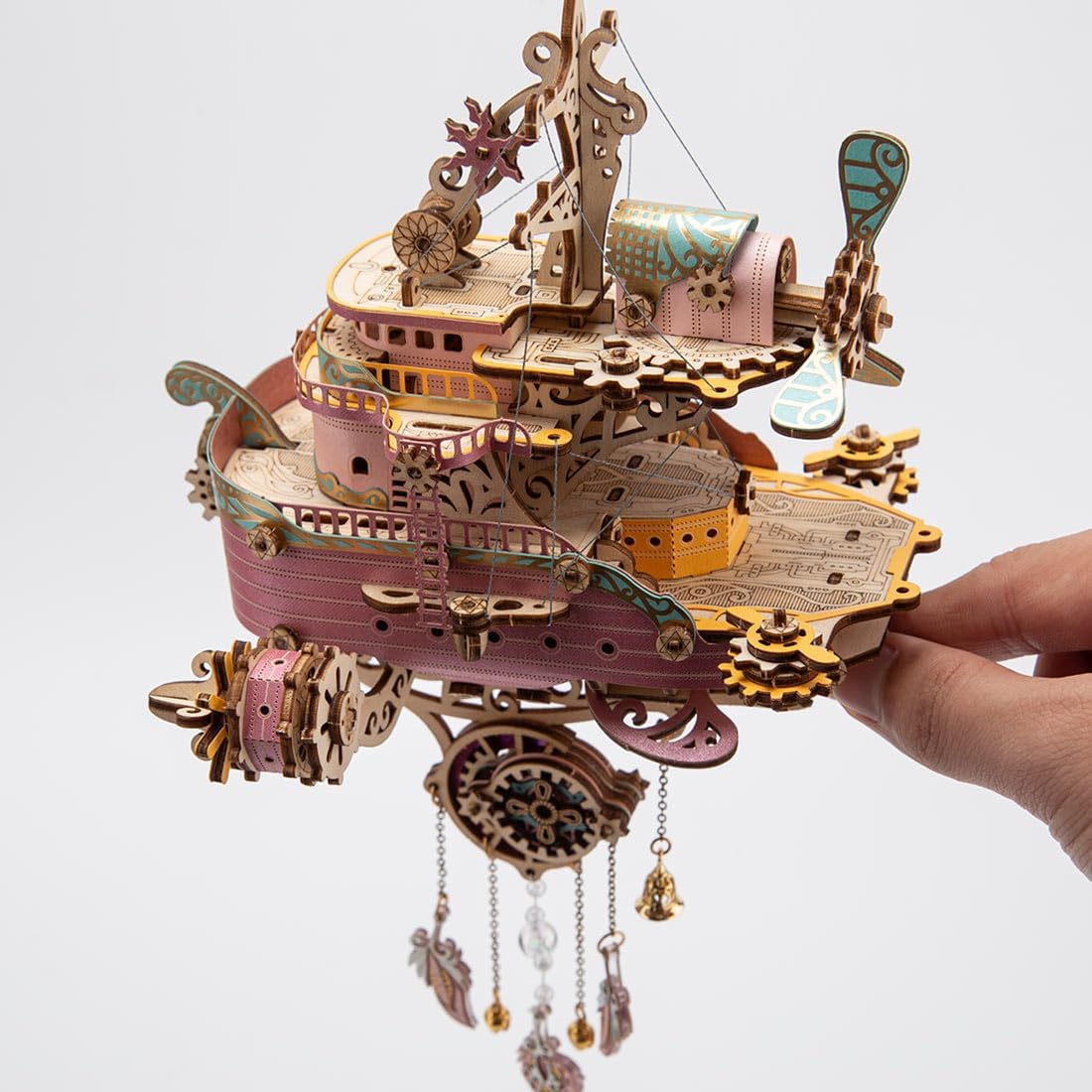 HowCat Dudu Masterpiece Fantasy Spaceship 3d Wooden Puzzle - Image 3