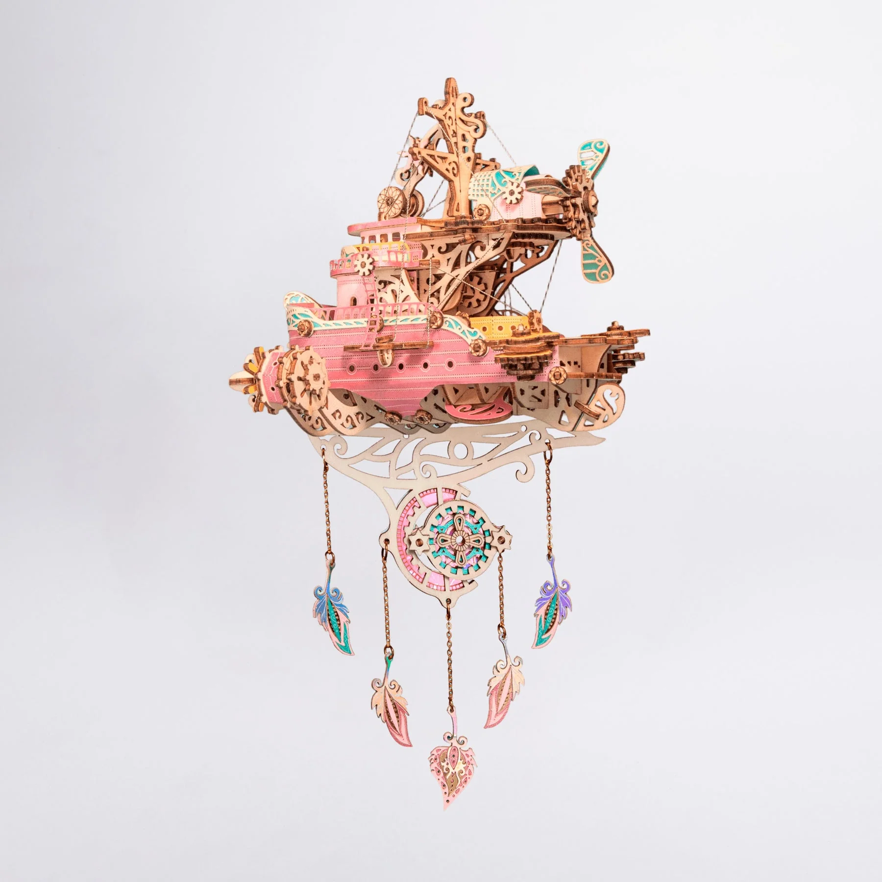 HowCat Dudu Masterpiece Fantasy Spaceship 3d Wooden Puzzle - Image 4