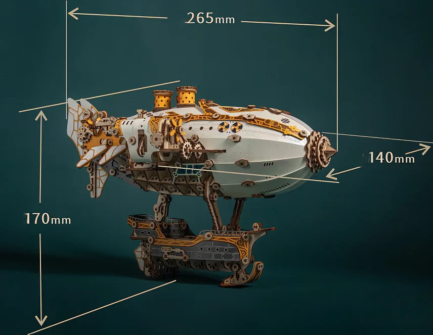 HowCat Steampunk Airships 3d Wooden Puzzle [PRE-ORDER] - Image 15