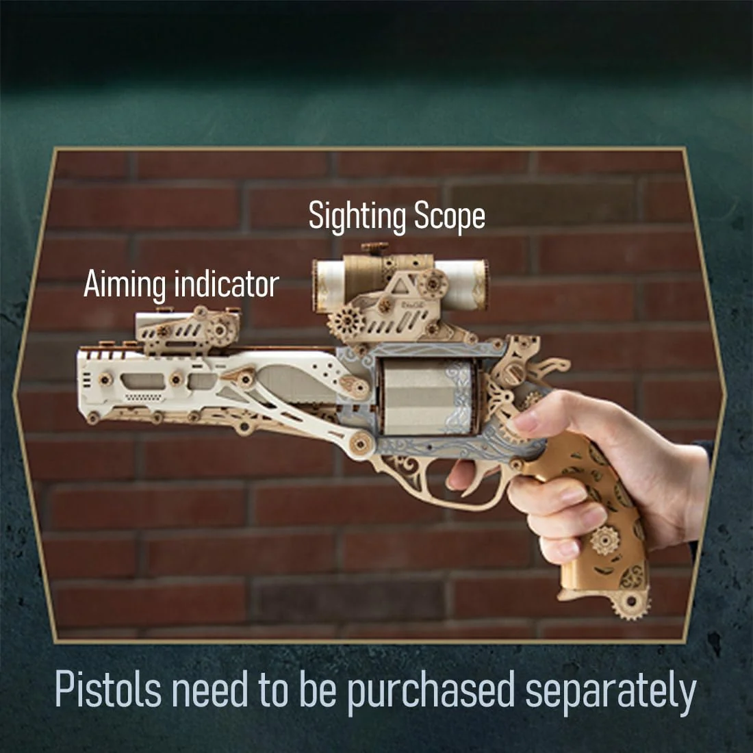 HowCat Steampunk Revolver 3d Wooden Puzzle - Image 12