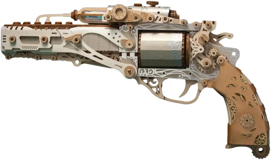 HowCat Steampunk Revolver 3d Wooden Puzzle - Image 3