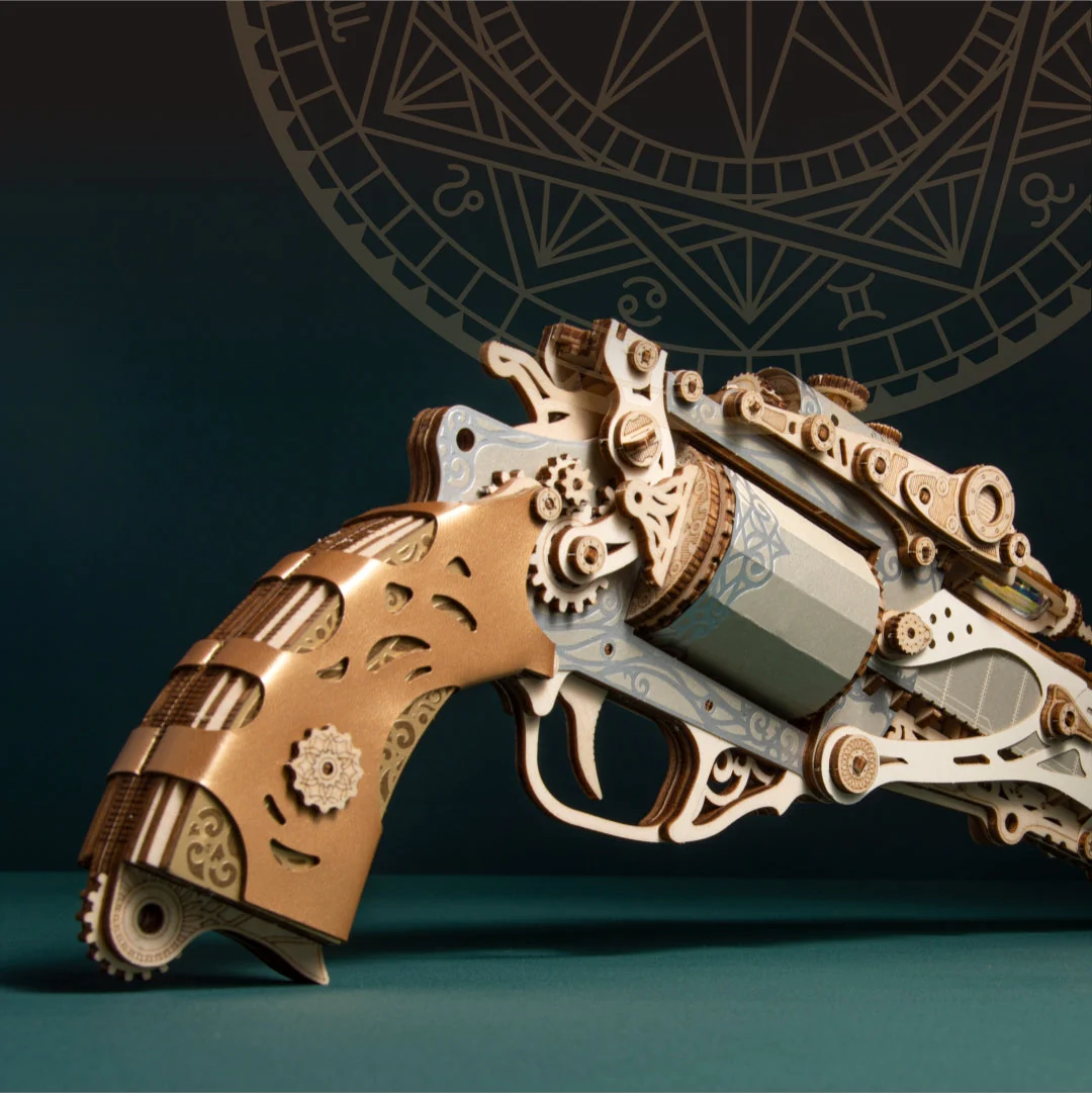 HowCat Steampunk Revolver 3d Wooden Puzzle - Image 9