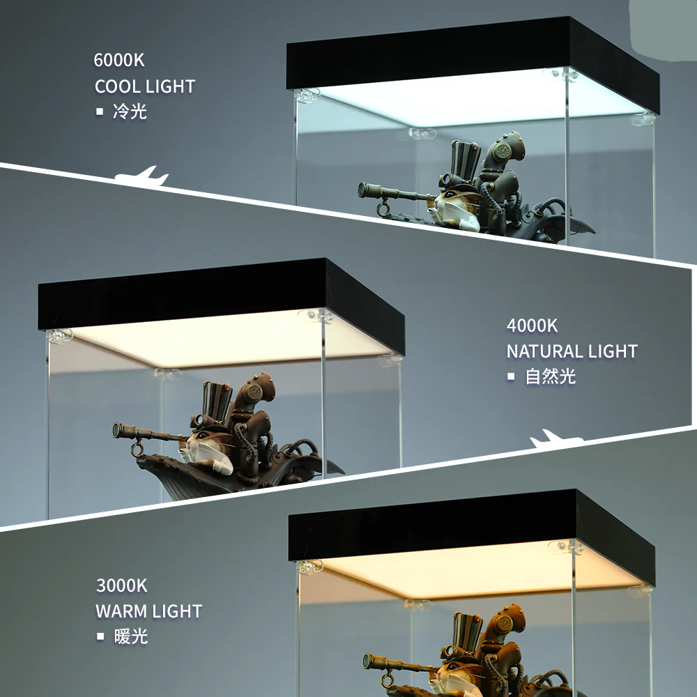 Model Kit and Figures LED Light Luminous Display Box(Acrylic Case) - Black - Image 4