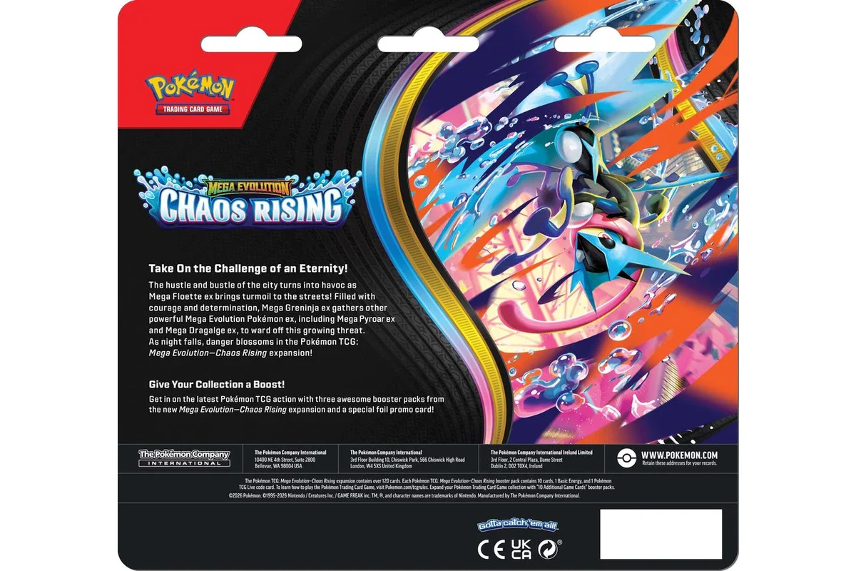Pokemon TCG - Mega Evolution Chaos Rising 3 Booster Blister [PRE-ORDER] - Image 2