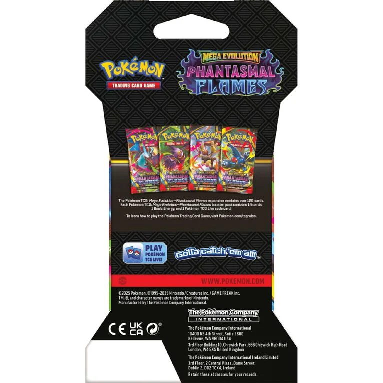 Pokemon TCG - Mega Evolution Phantasmal Flames Sleeved Booster Hanger Pack - Image 5
