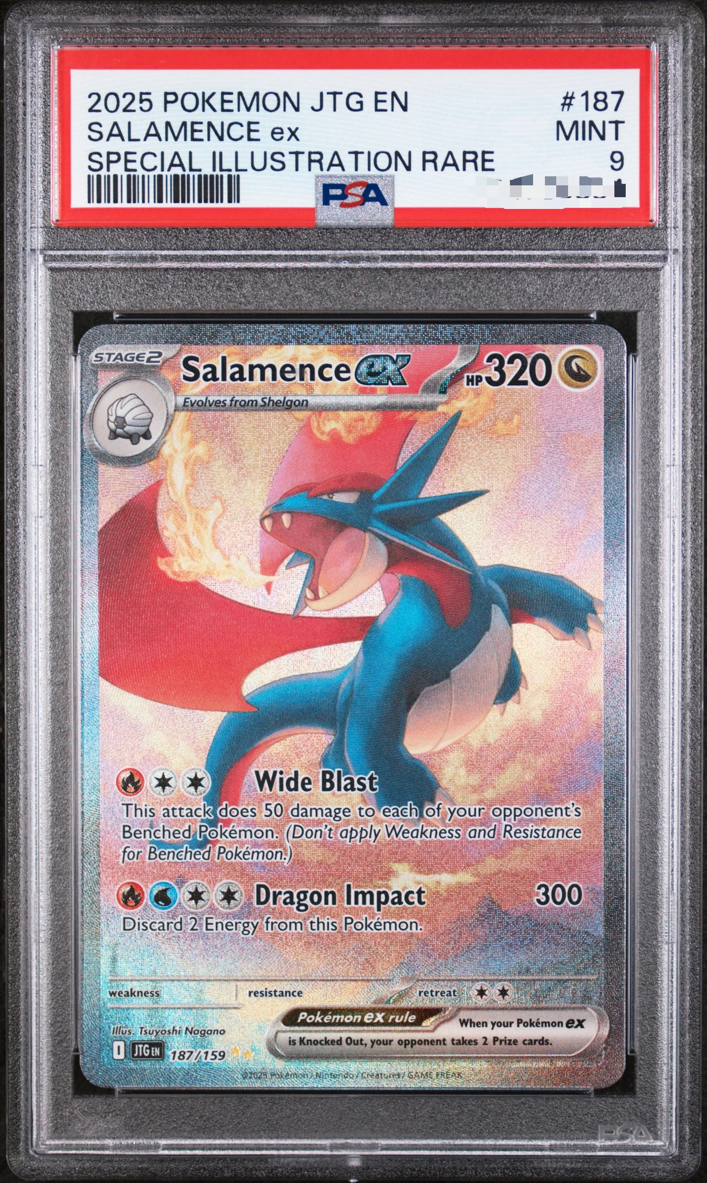 Pokemon TCG - TG EN-JOURNEY TOGETHER #187 SALAMENCE EX (PSA 9)
