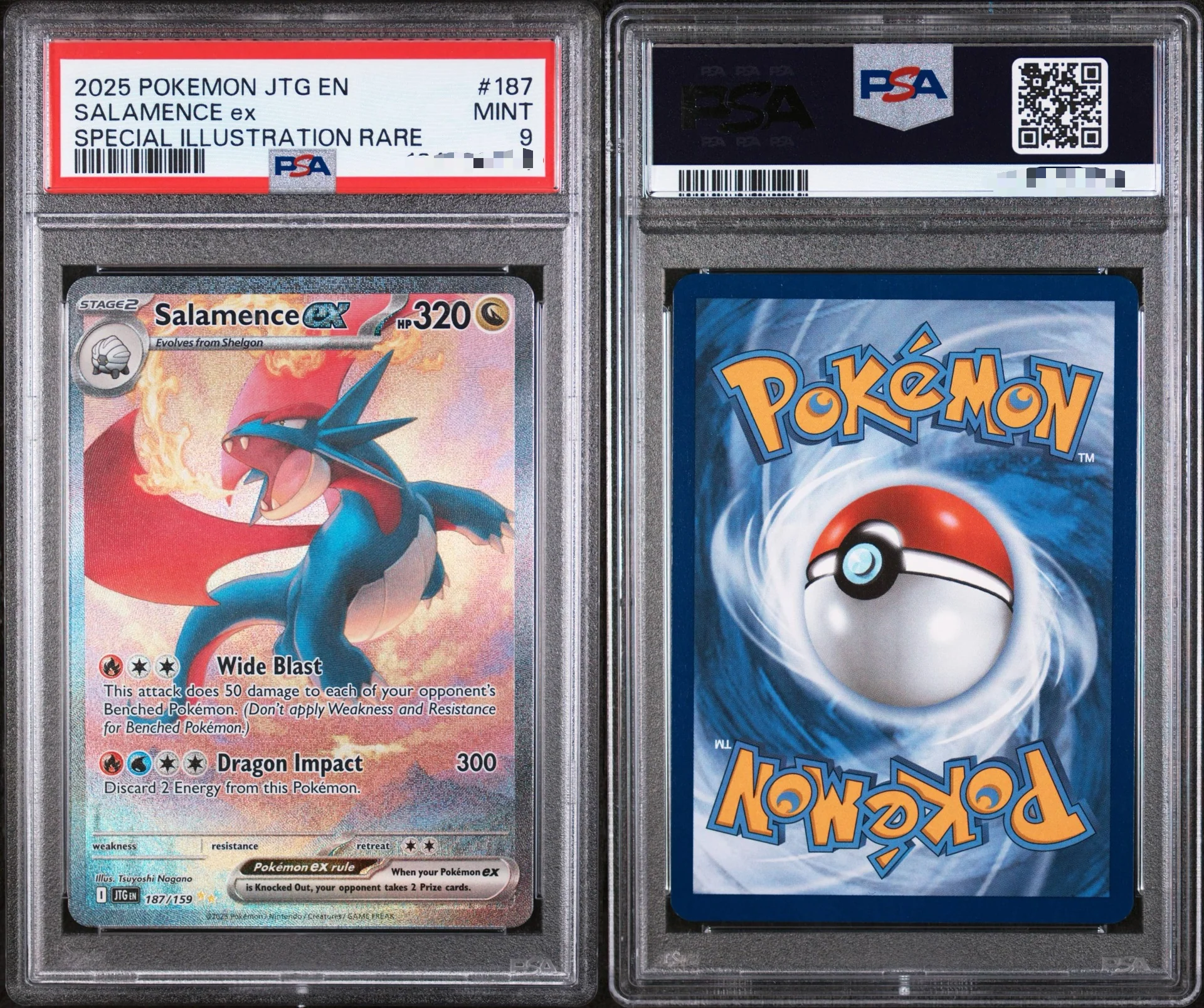 Pokemon TCG - TG EN-JOURNEY TOGETHER #187 SALAMENCE EX (PSA 9) - Image 3