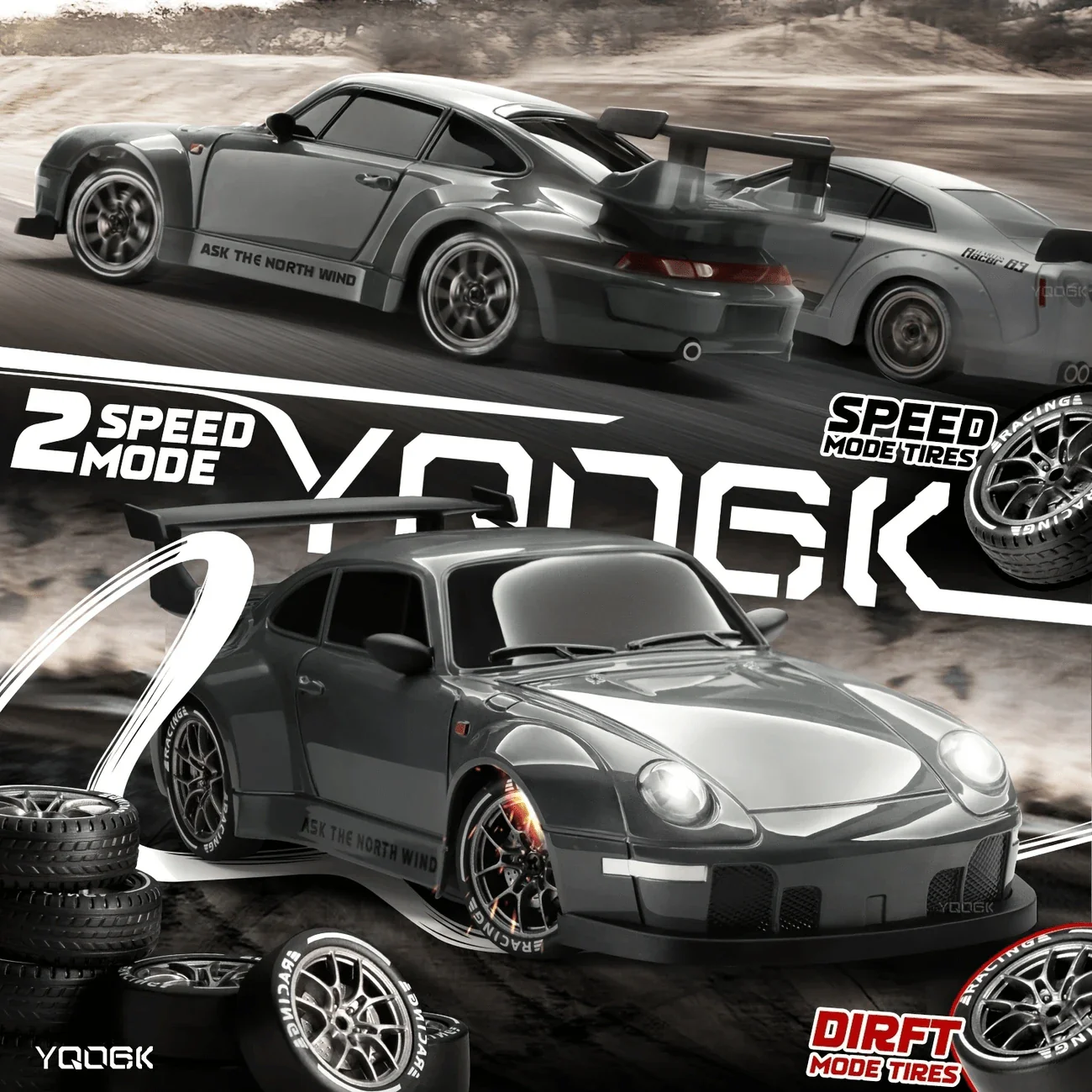 Remote Control Drifting Car - 1:24 Multicolored RC Car With LED Lights - Image 5