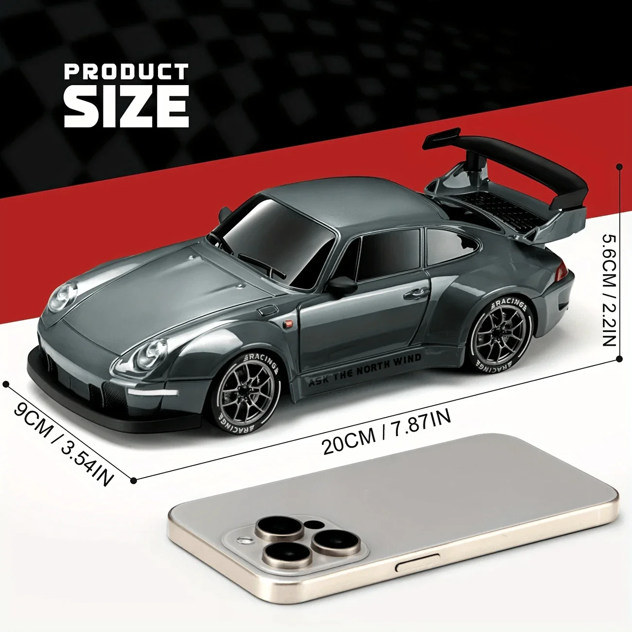 Remote Control Drifting Car - 1:24 Multicolored RC Car With LED Lights - Image 6