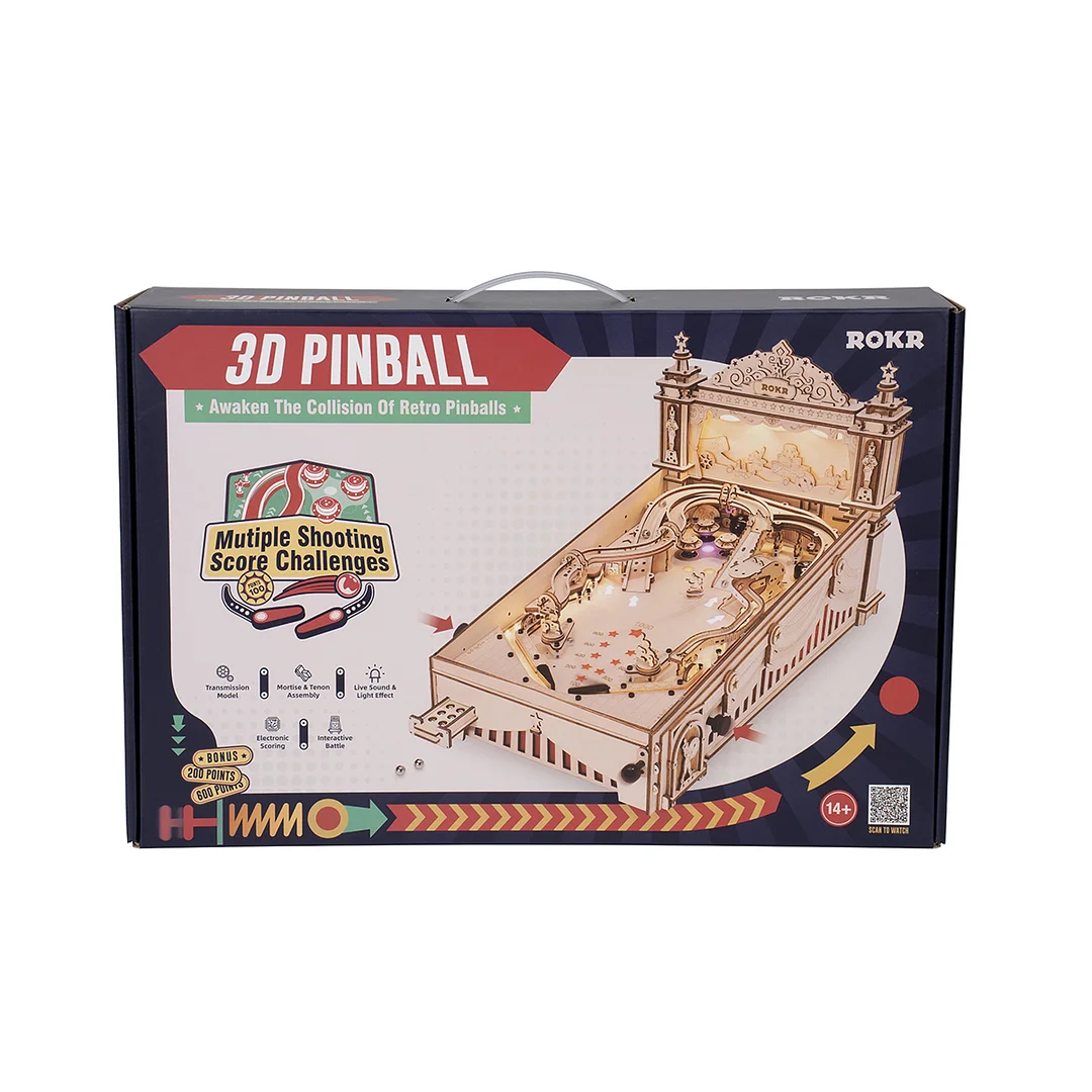 ROKR 3D Pinball Machine 3D Wooden Puzzle EG01 - Image 7
