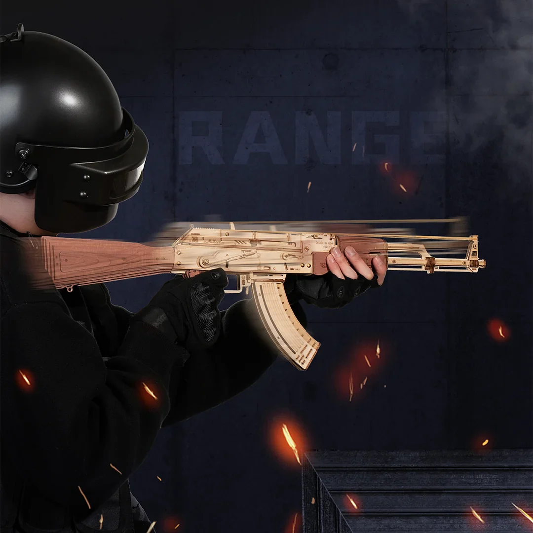 ROKR AK-47 Assault Rifle Toy Gun 3D Wooden Puzzle LQ901 - Image 2
